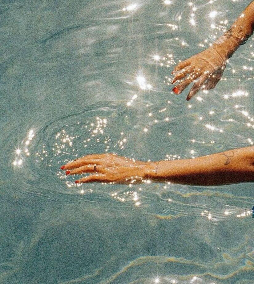 woman floating in water